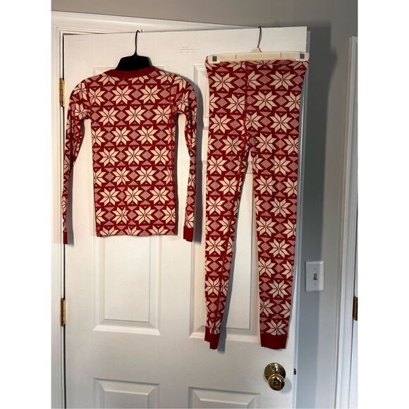 Hanna Andersson Christmas snowflake pajamas size 12 C11-8 - Picture 2 of 4